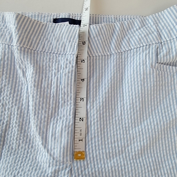 EUC basic editions blue & white striped seersucker shorts size medium - Picture 6 of 10